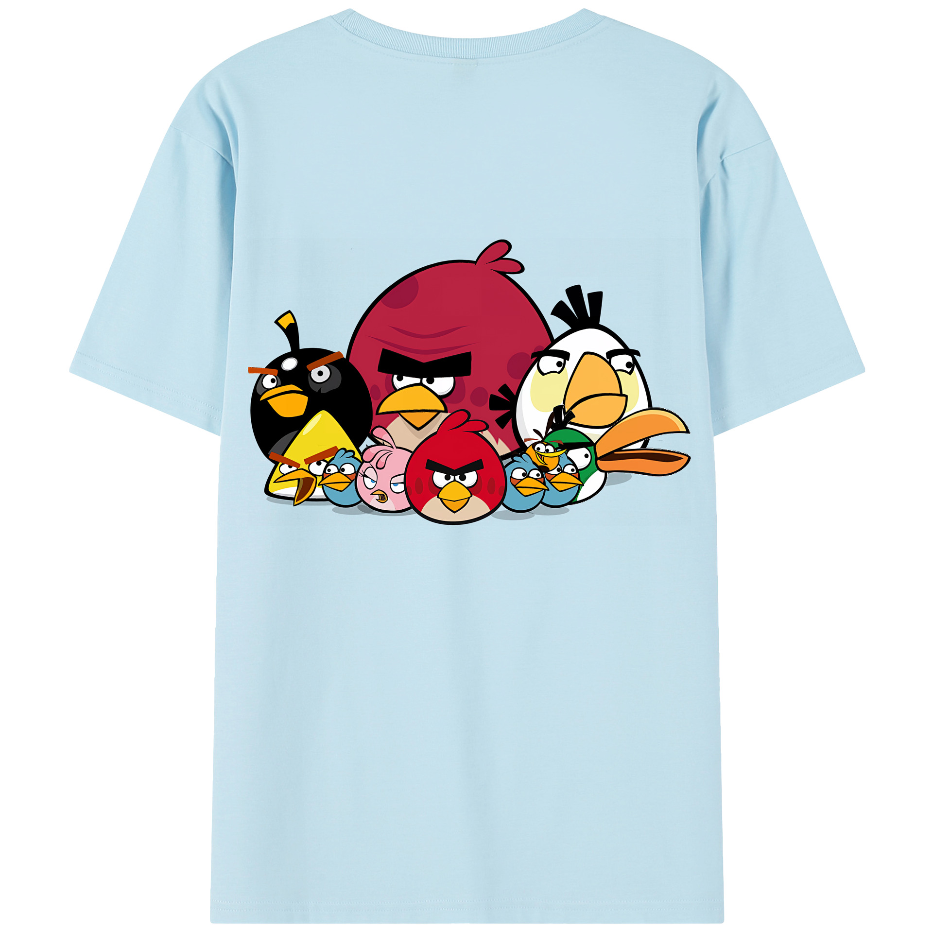 （画像用） Angry Birds アングリーバード 綿100％半袖Tシャツ（背面プリント）